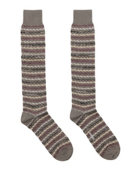 Missoni Missoni Grey Pink Mens Zigzag Knit Dress Socks-