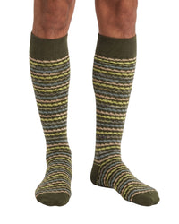 Missoni Missoni Olive Green Mens Zigzag Knit Dress Socks-