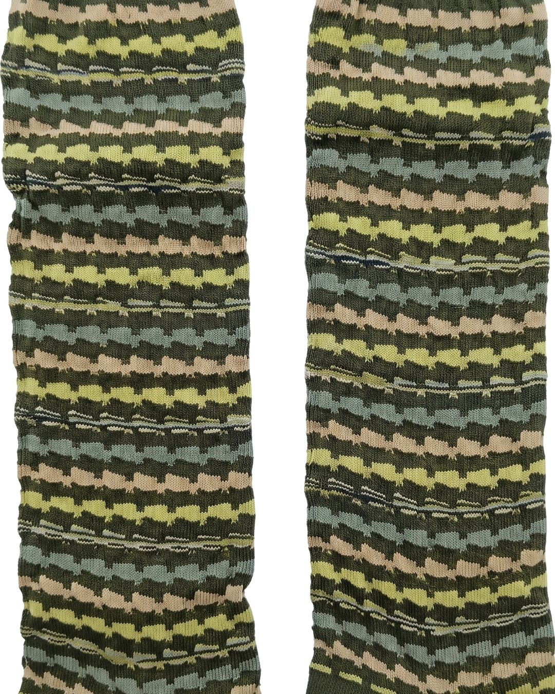 Missoni Missoni Olive Green Mens Zigzag Knit Dress Socks-