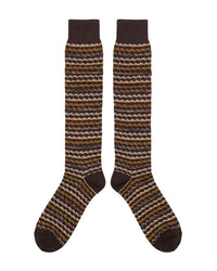 Missoni Missoni Brown  Mens Zigzag Knit Dress Socks-