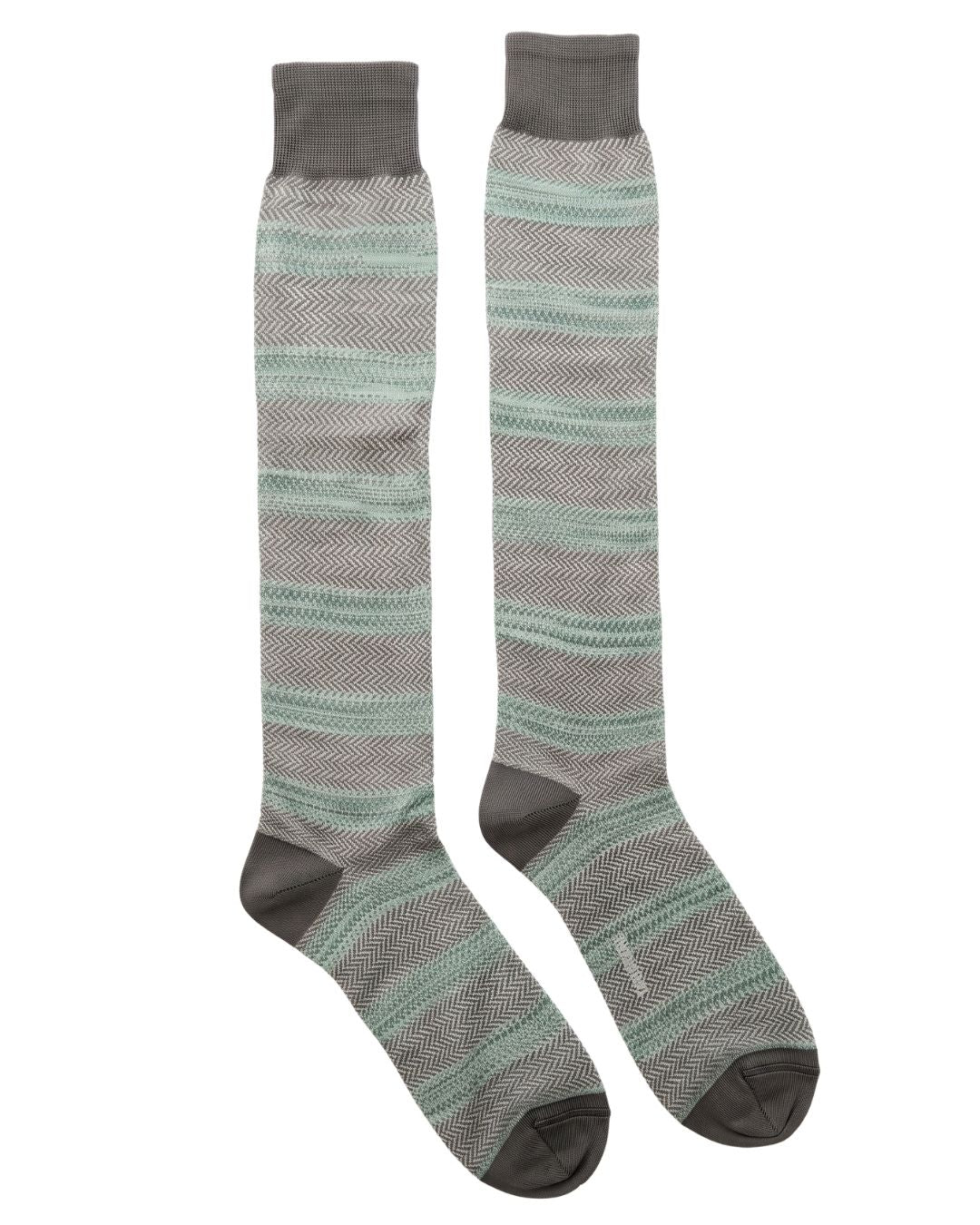 Missoni Missoni Taupe  Mens Micro Herringbone Dress Socks-