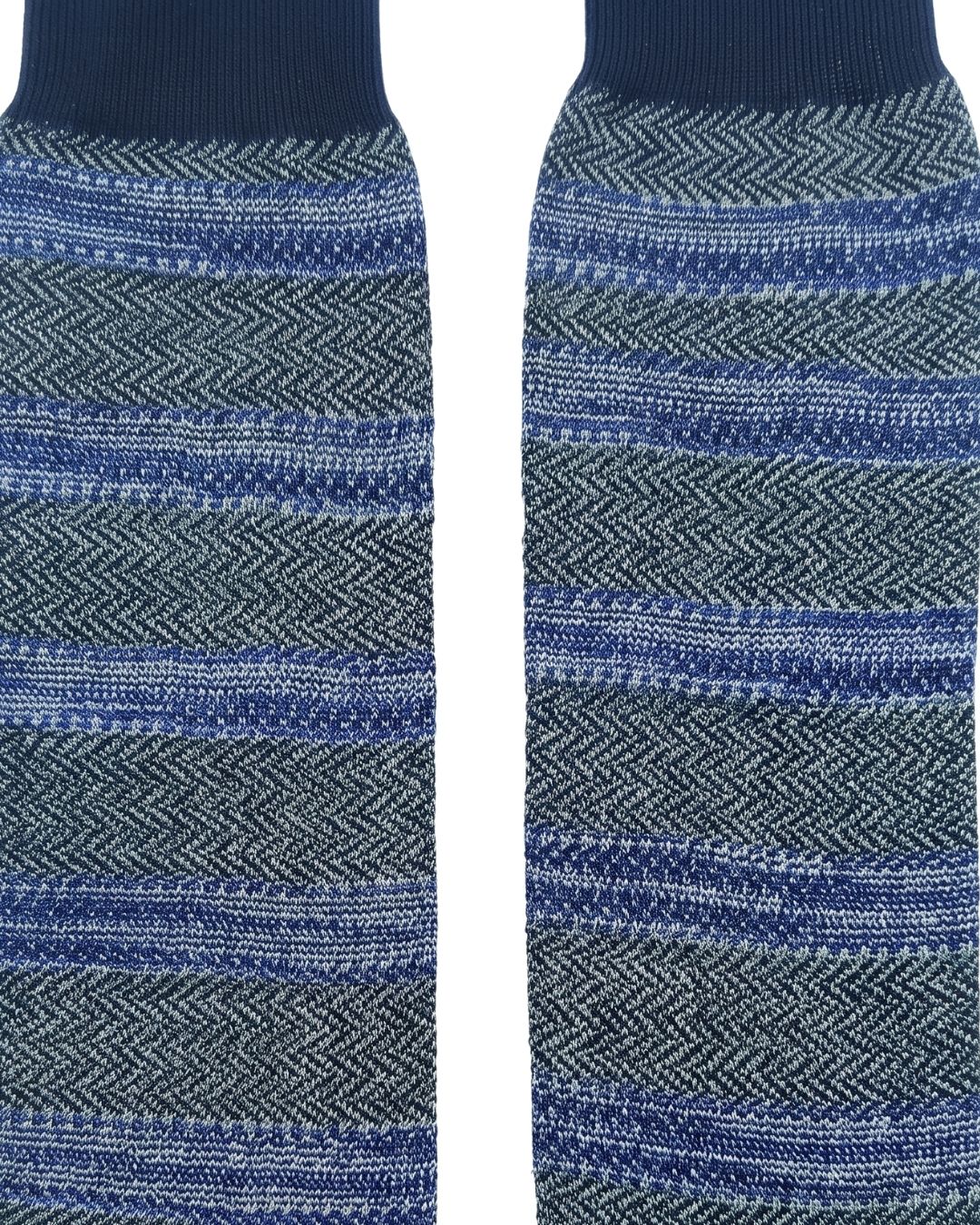 Missoni Missoni Navy Blue Mens Micro Herringbone Dress Socks-