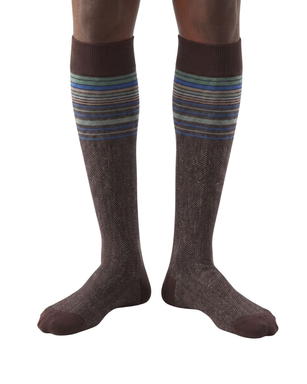 Missoni Missoni Brown Mens Micro Zigzag Dress Socks-