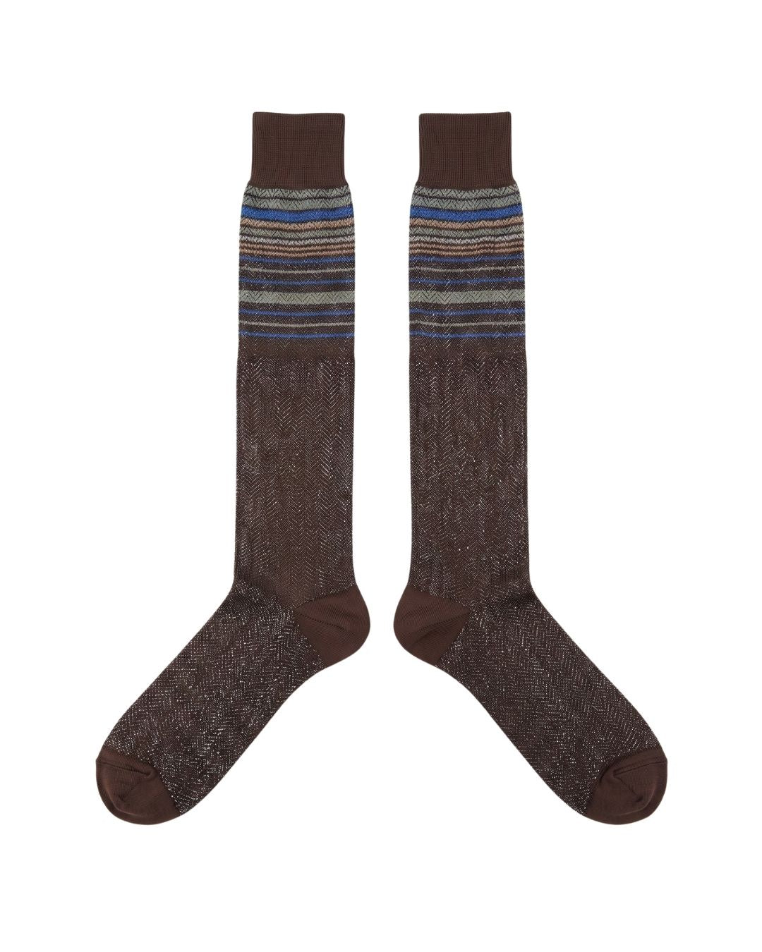 Missoni Missoni Brown Mens Micro Zigzag Dress Socks-