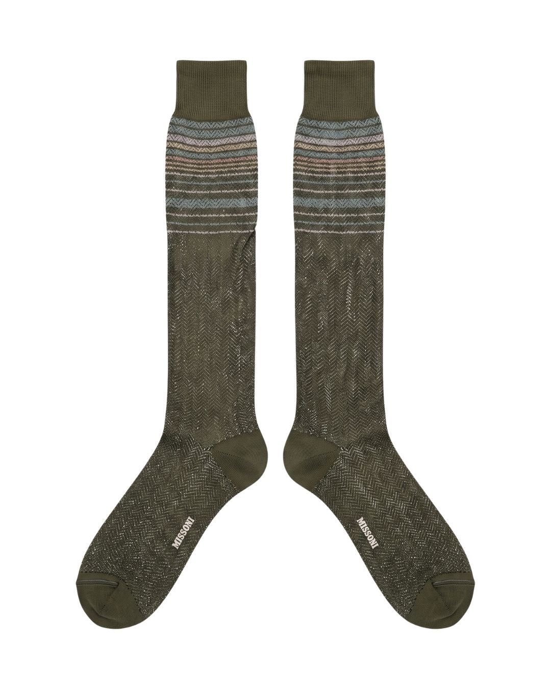 Missoni Missoni Olive Mens Micro Zigzag Dress Socks-