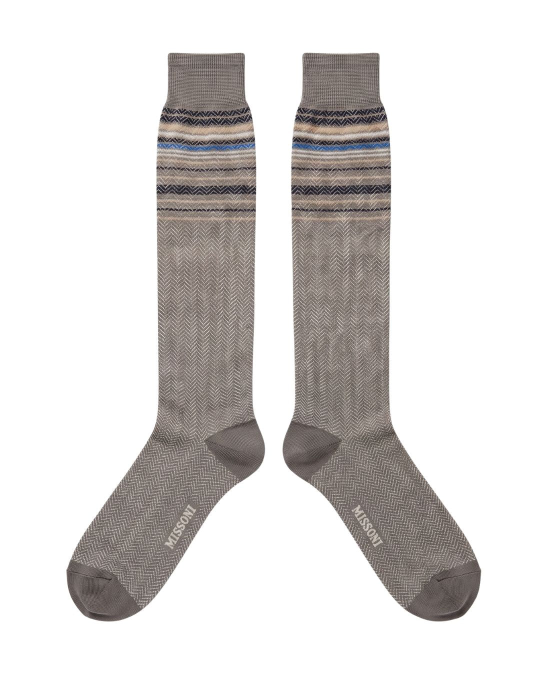 Missoni Missoni Grey Mens Micro Zigzag Dress Socks-