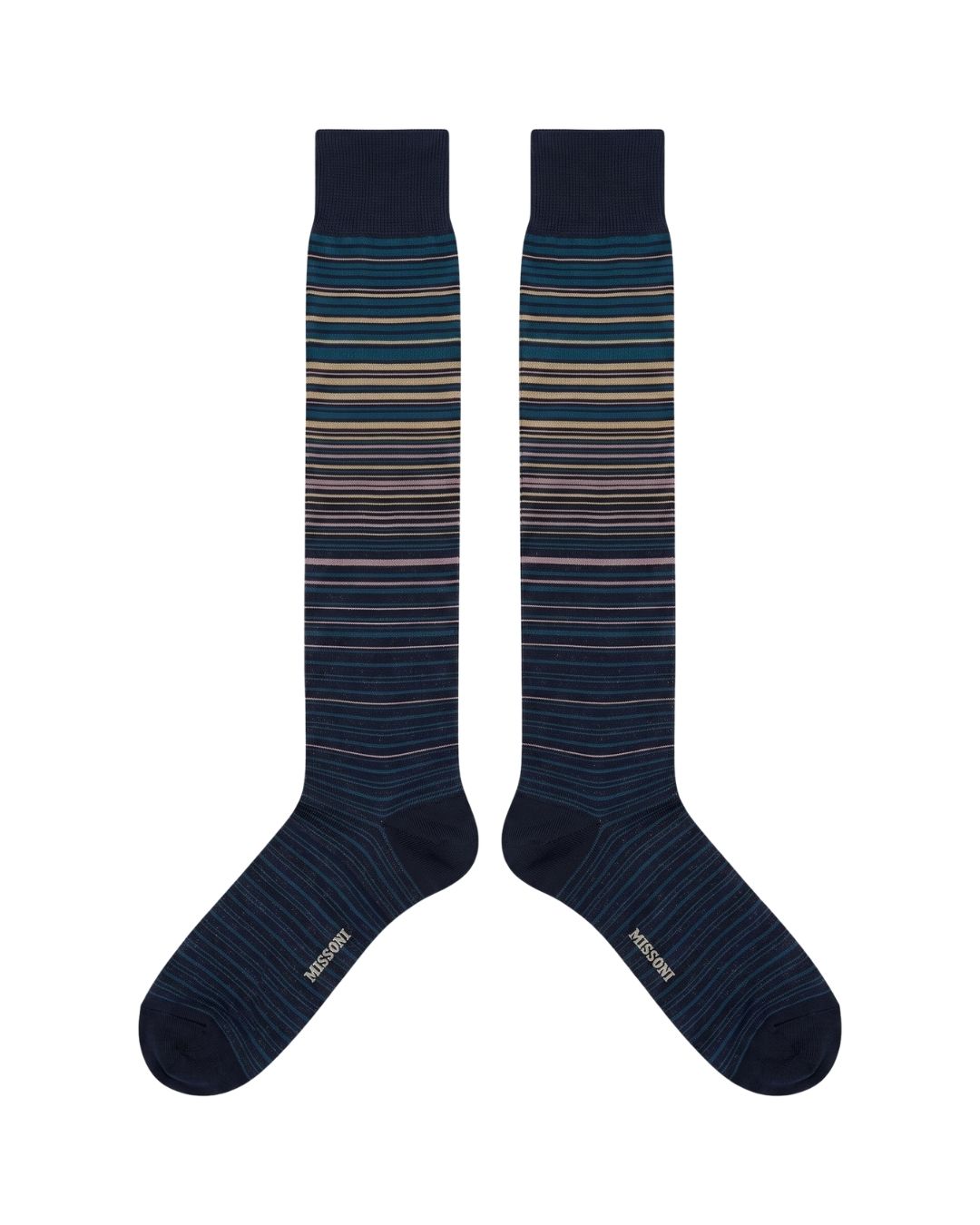 Missoni Missoni Teal Mens Pinstripe Dress Socks-S