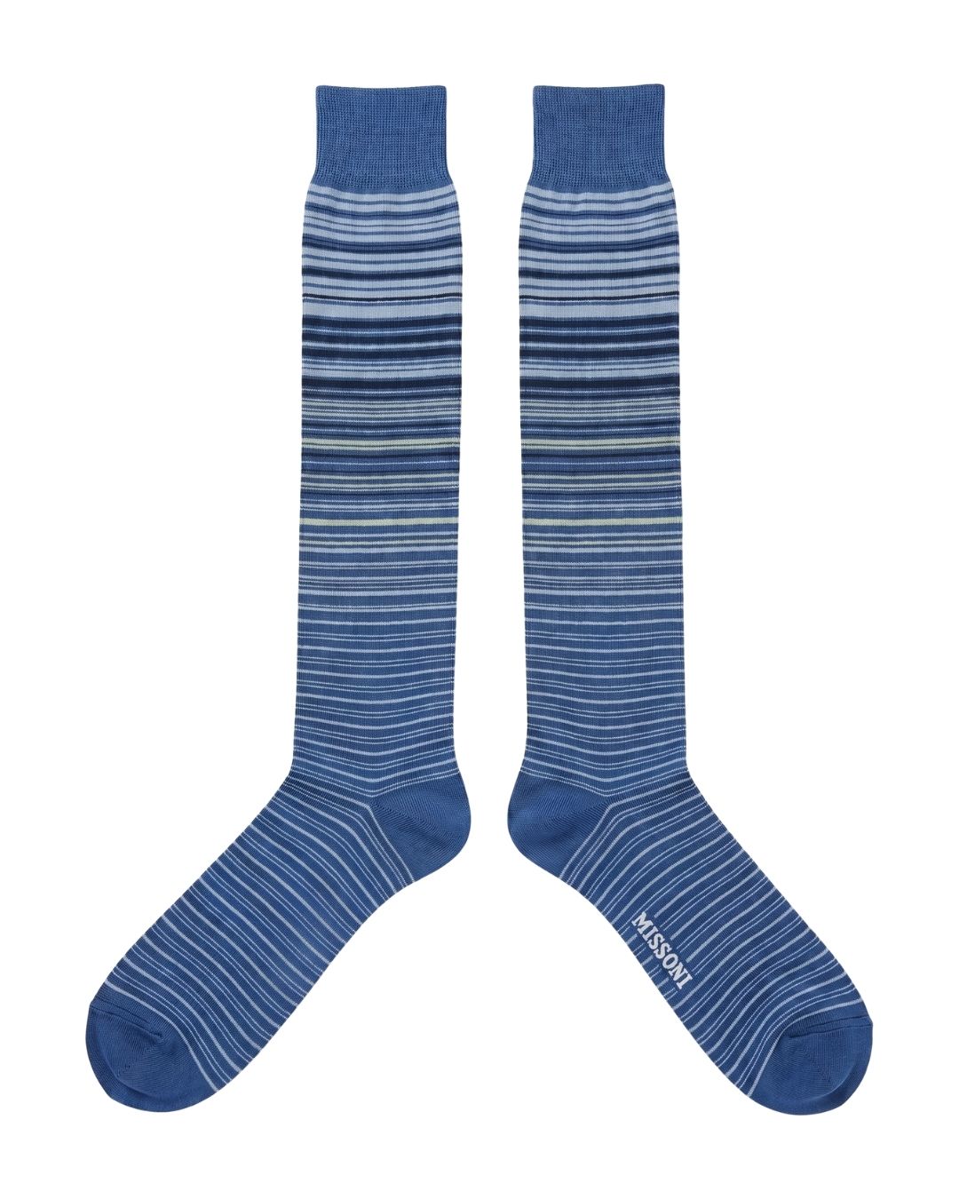 Missoni Missoni Light Blue Mens Pinstripe Dress Socks-