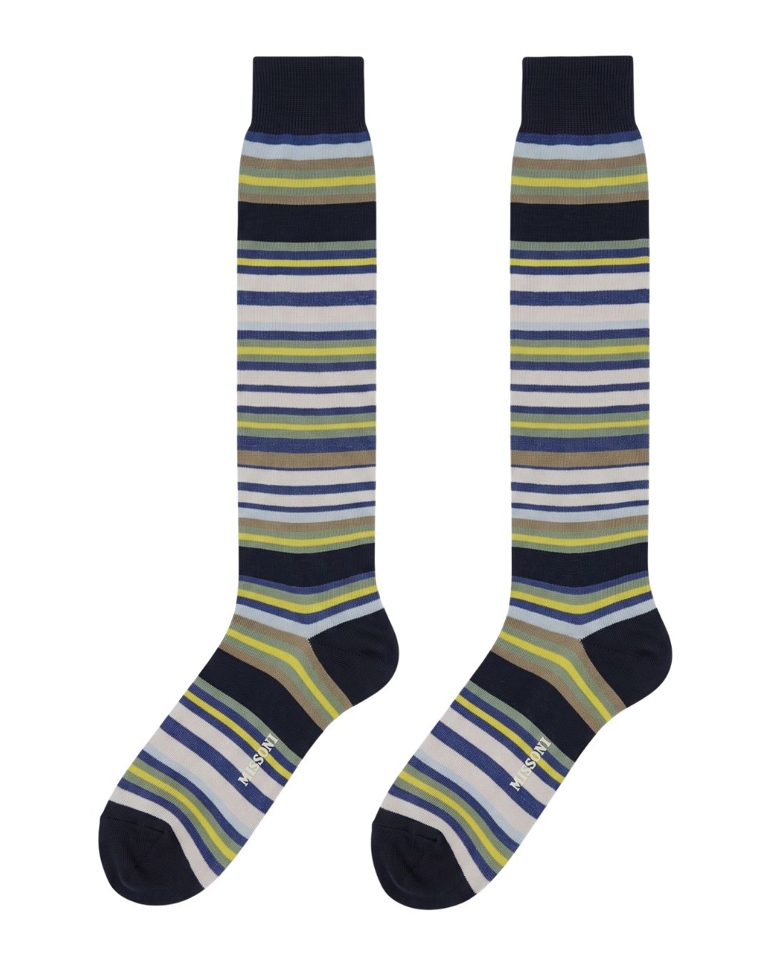Missoni Missoni Navy  Mens Multistripe Dress Socks-S