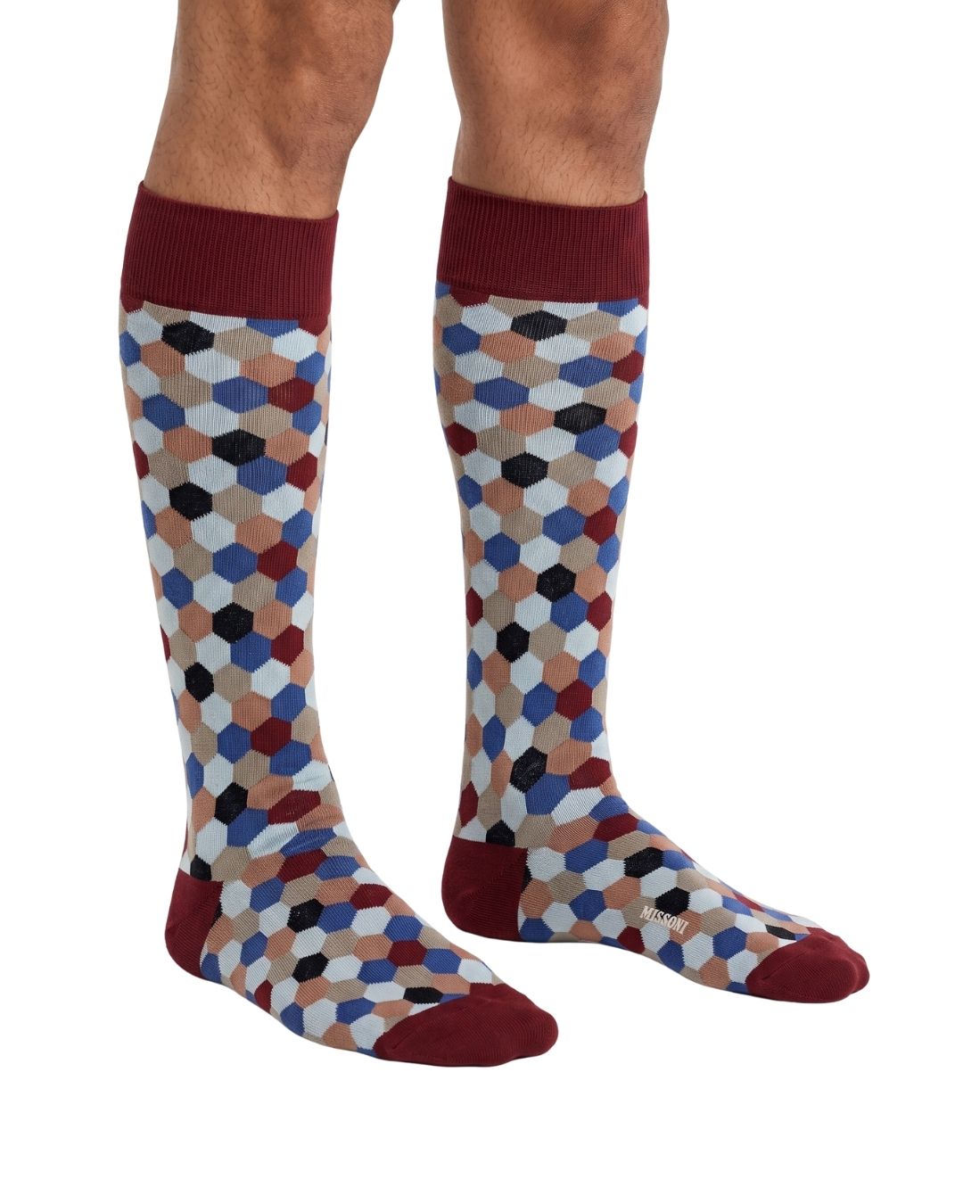 Missoni Missoni Multicolor Mens Honeycomb Dress Socks-L