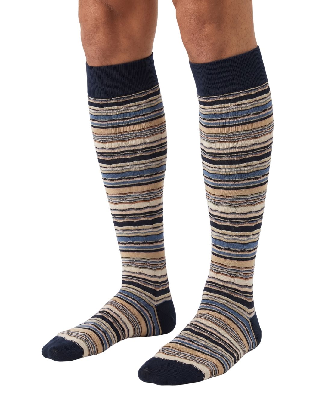 Missoni Missoni Navy  Mens Stripe Dress Socks-M
