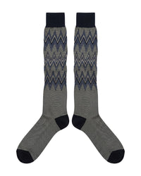 Missoni Missoni Navy Teal Mens Chevron Dress Socks-M