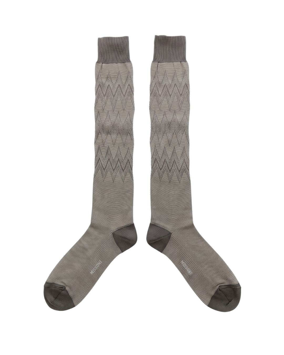Missoni Missoni Taupe  Mens Chevron Dress Socks-M