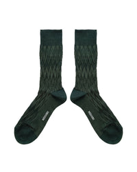 Missoni Missoni Green Mens Ribbed Chevron Crew Socks-S