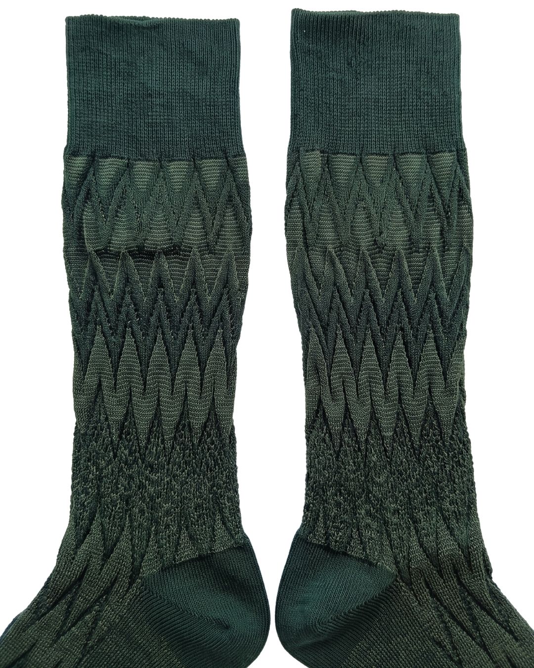 Missoni Missoni Green Mens Ribbed Chevron Crew Socks-S