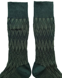 Missoni Missoni Green Mens Ribbed Chevron Crew Socks-S
