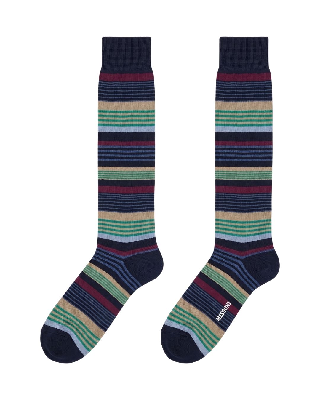 Missoni Missoni Multicolor Mens Classic Stripe Dress Socks-M