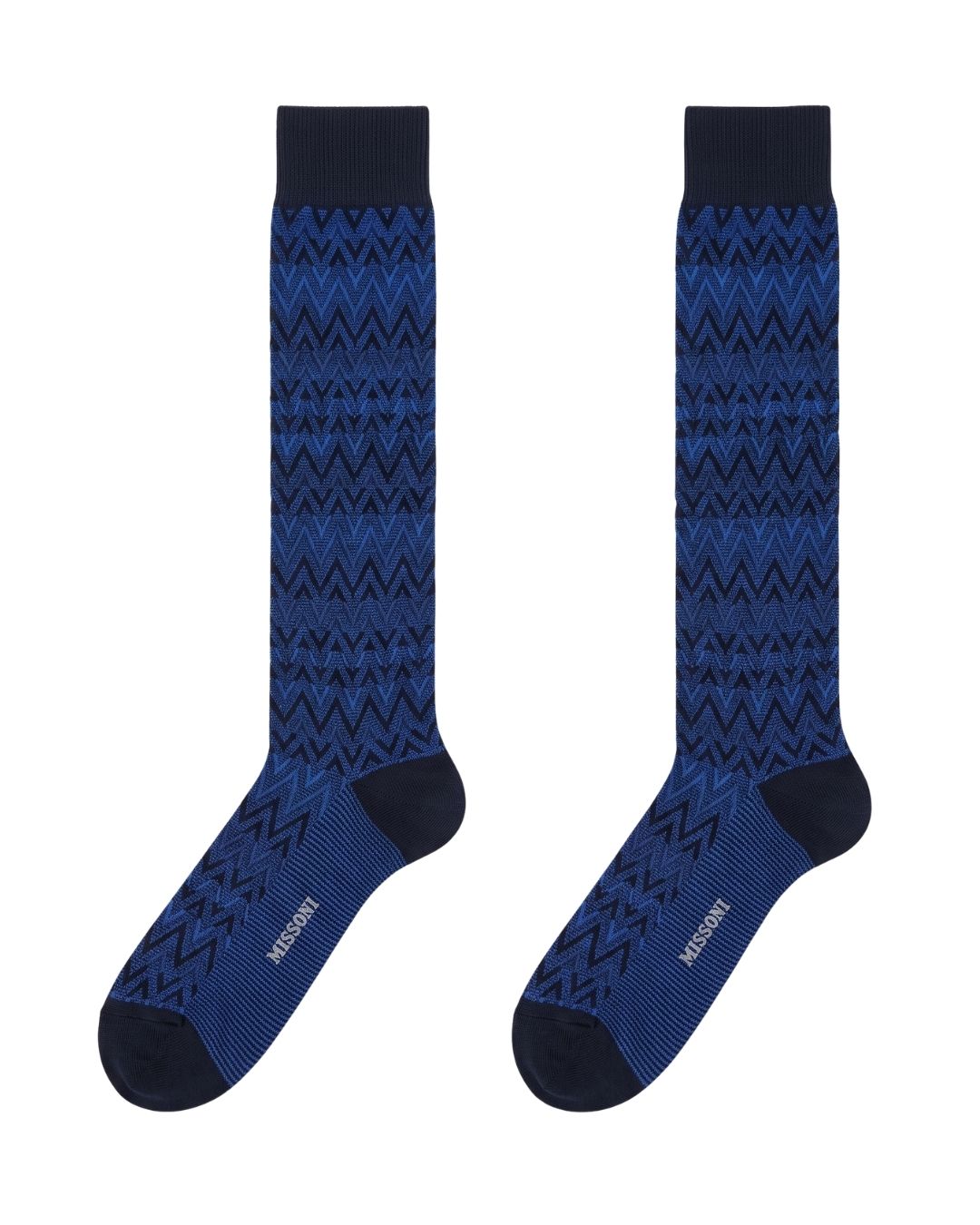 Missoni Missoni Royal Blue Mens Chevron Dress Socks-L