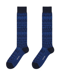 Missoni Missoni Royal Blue Mens Chevron Dress Socks-L