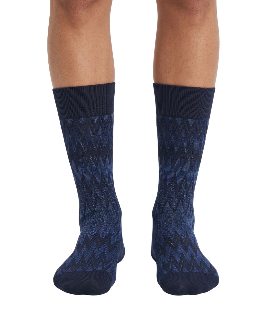 Missoni Missoni Black Navy Mens Chevron Dress Socks-S