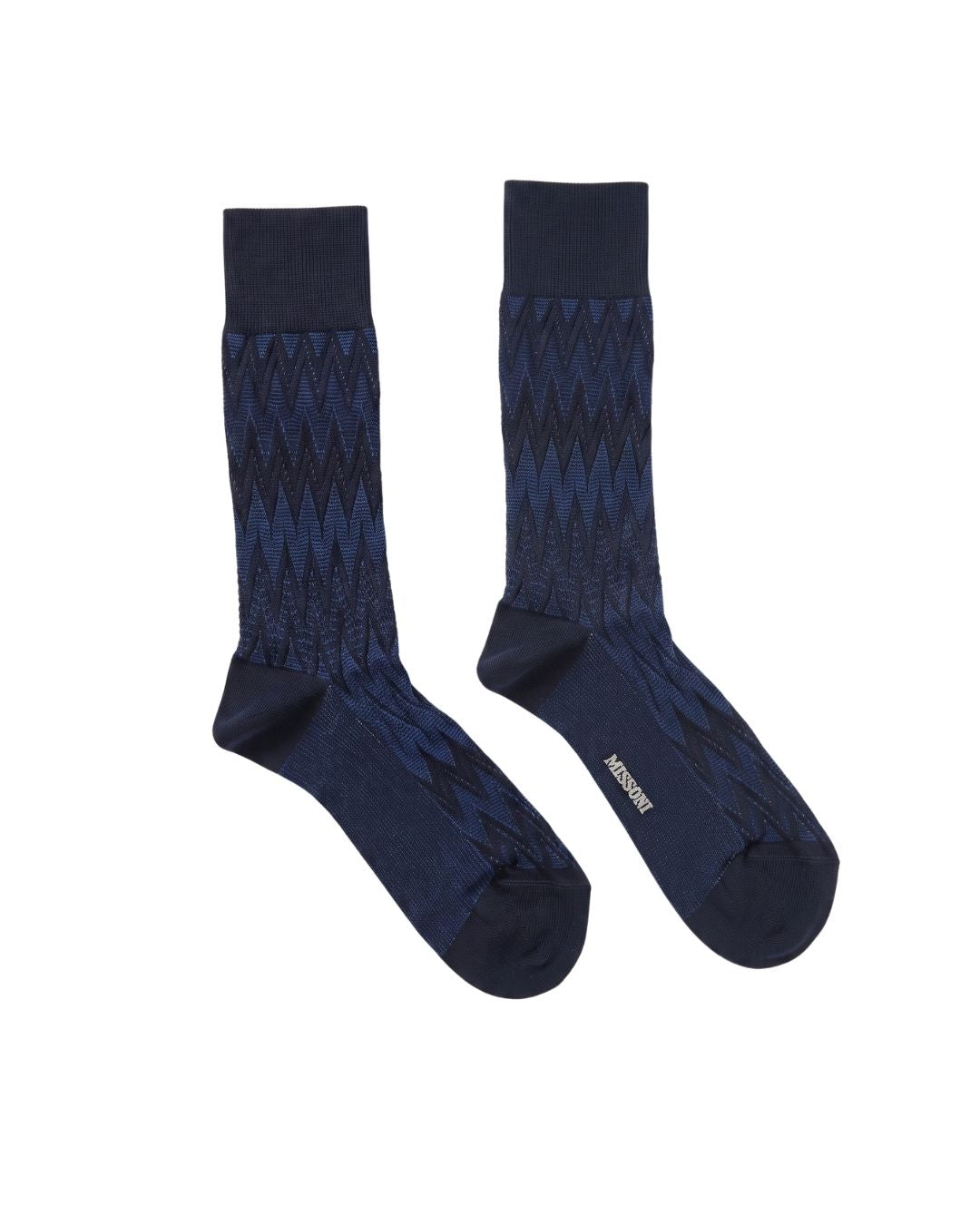Missoni Missoni Black Navy Mens Chevron Dress Socks-S