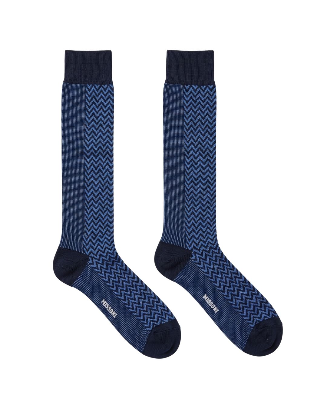Missoni Missoni Bright  Blue Mens Chevron Dress Socks-L