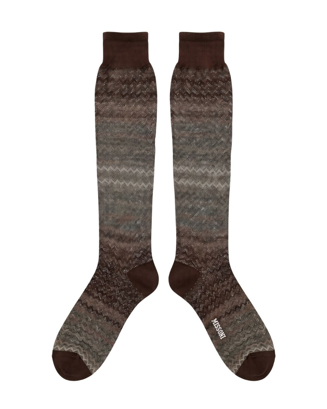 Missoni Missoni Brown Gradient Mens Chevron Dress Socks-M