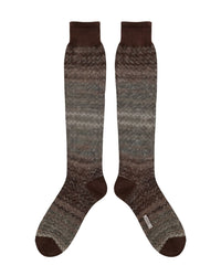 Missoni Missoni Brown Gradient Mens Chevron Dress Socks-M