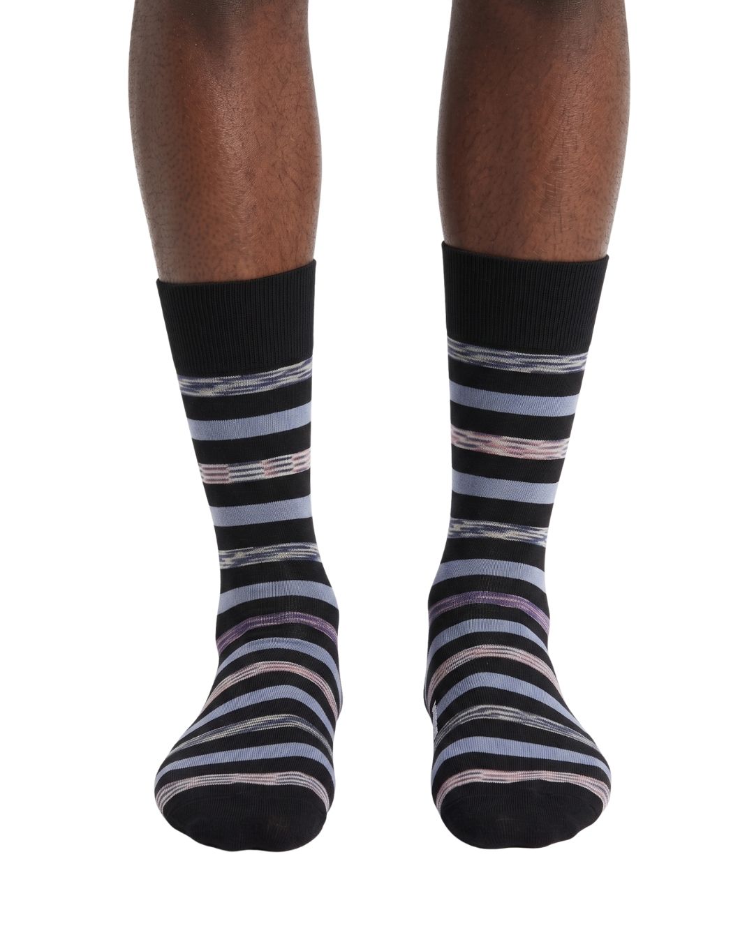 Missoni Missoni Marine Blue Mens Stripe Dress Socks-M