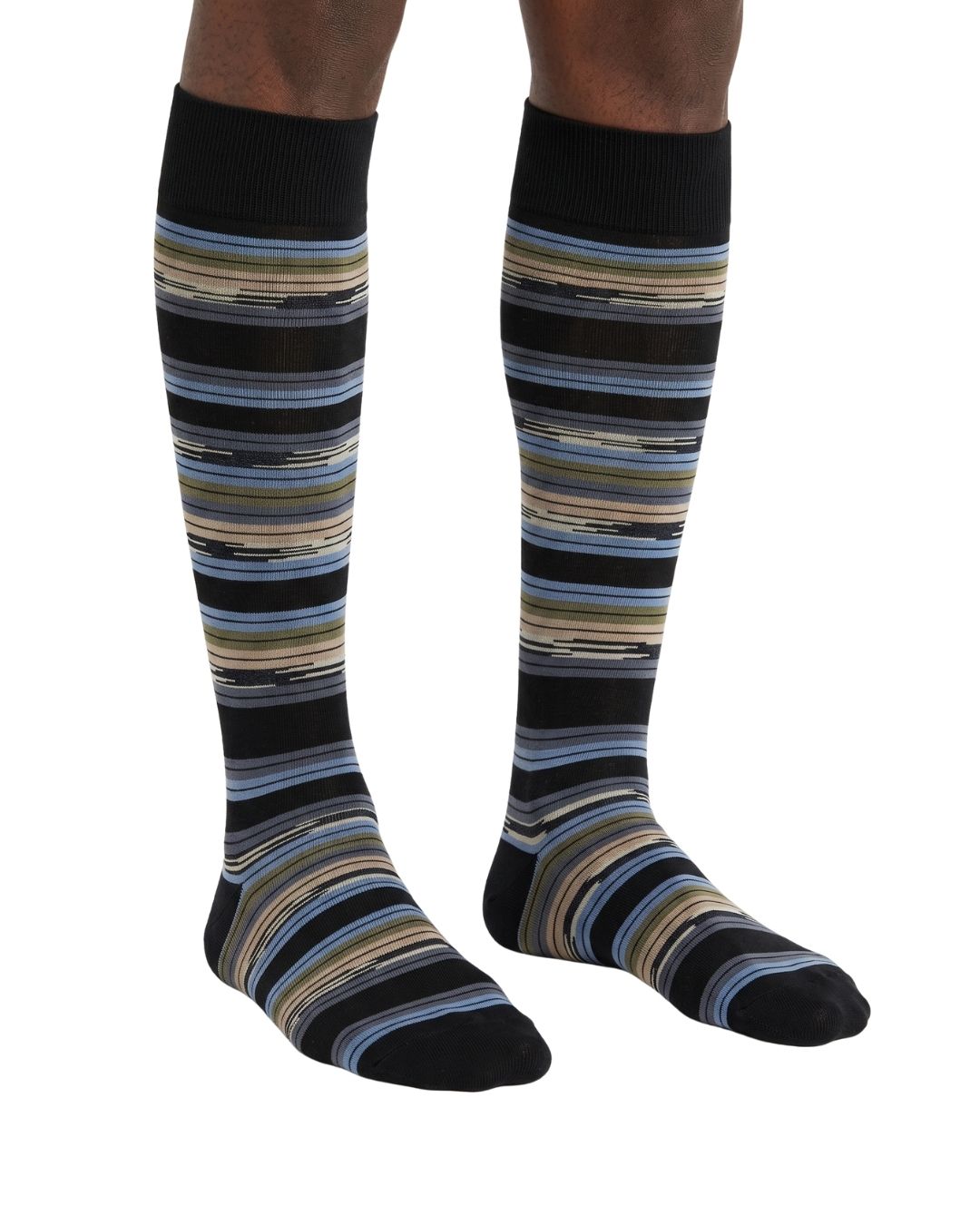 Missoni Missoni Dark Navy  Mens Stripe Dress Socks-S