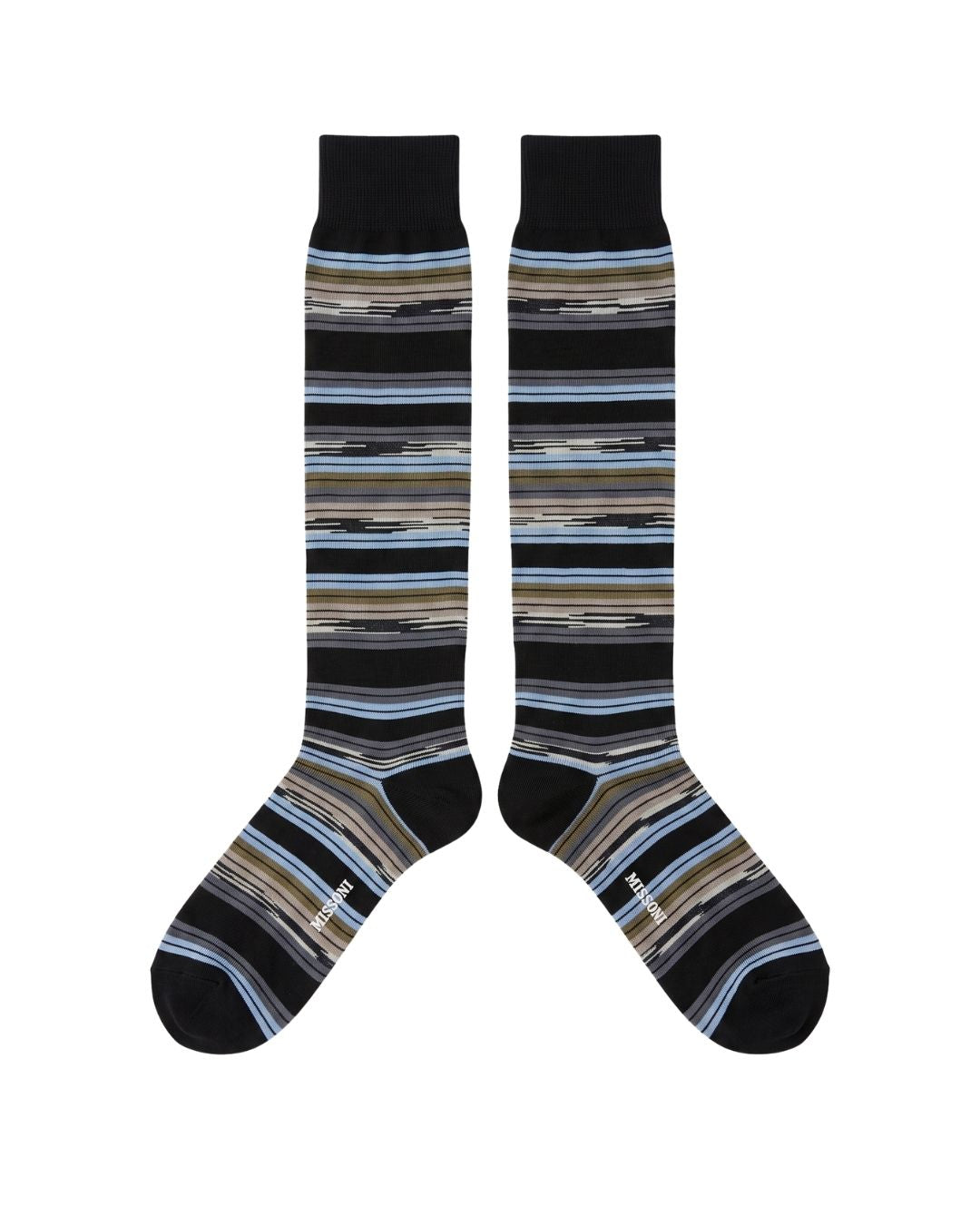 Missoni Missoni Dark Navy  Mens Stripe Dress Socks-S