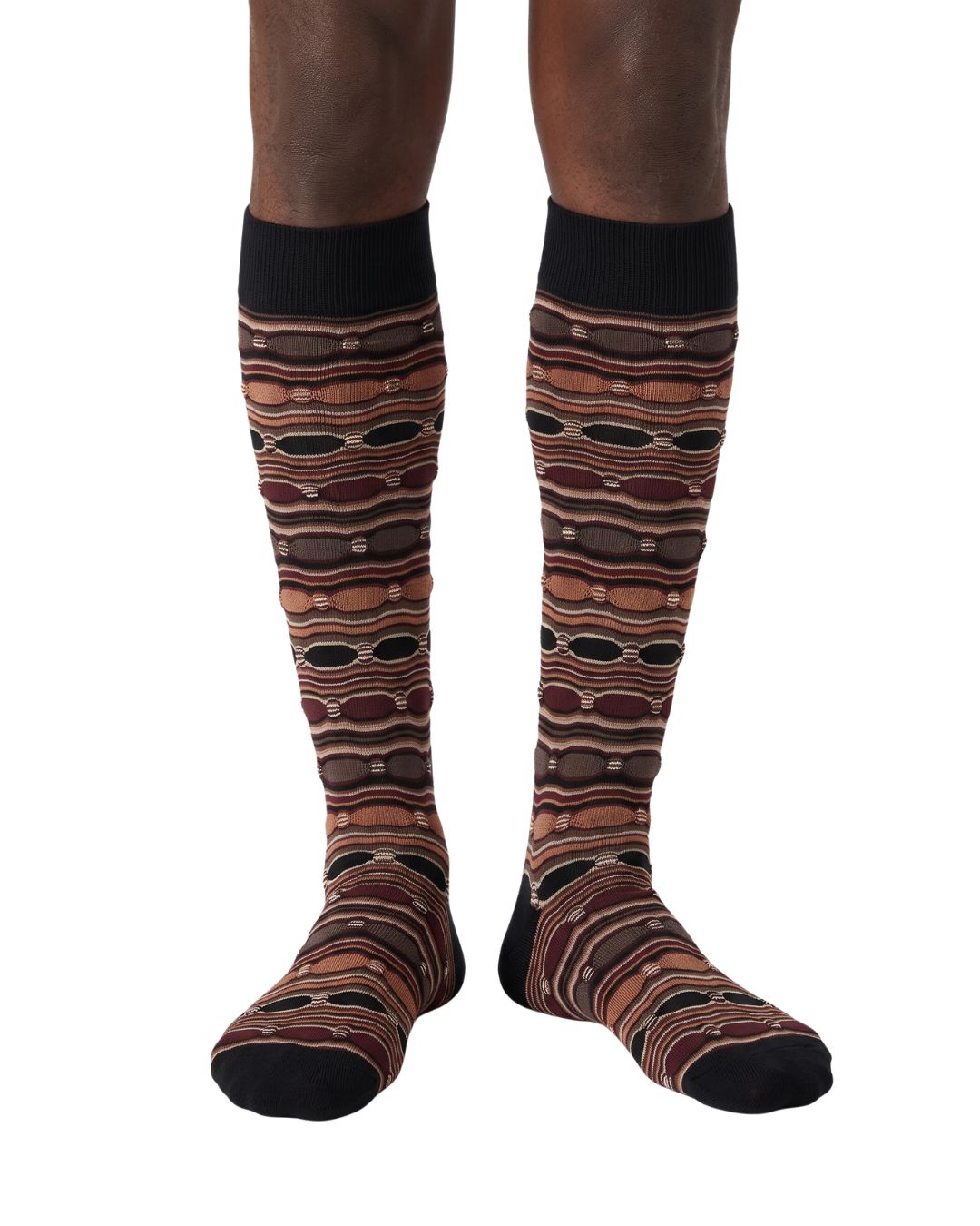 Missoni Missoni Brown Mens Stripe Dress Socks-M