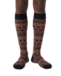 Missoni Missoni Brown Mens Stripe Dress Socks-M