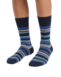 Missoni Missoni Marine Blue Mens Stripe Crew Socks-S