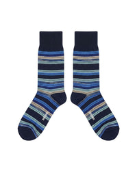 Missoni Missoni Marine Blue Mens Stripe Crew Socks-S