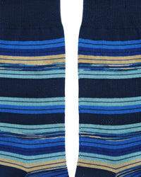 Missoni Missoni Marine Blue Mens Stripe Crew Socks-S
