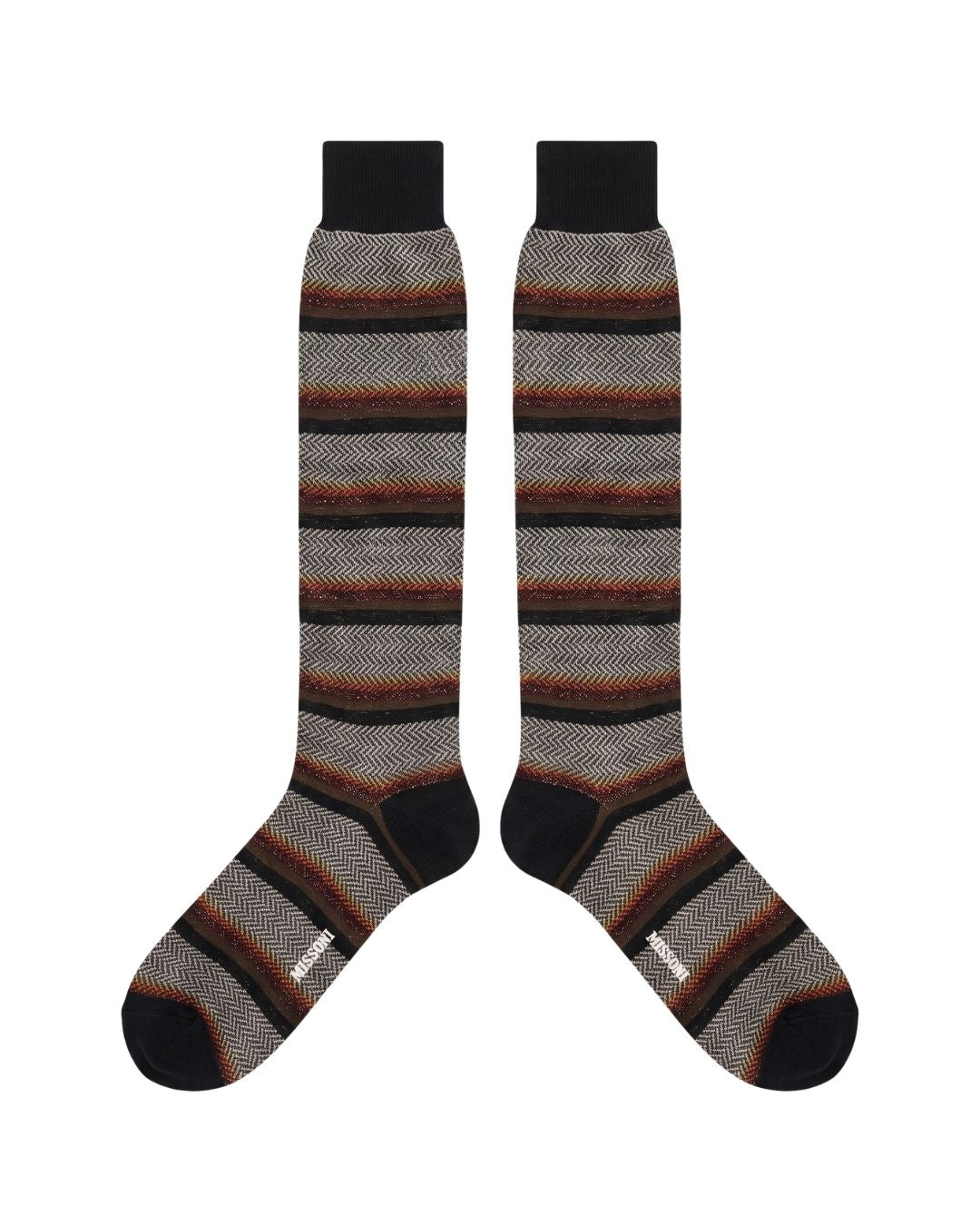 Missoni Missoni Black White  Mens Chevron Dress Socks-M
