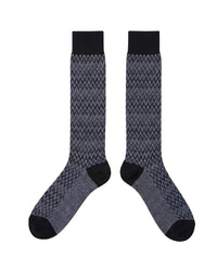 Missoni Missoni Sapphire Blue Mens Chevron Dress Socks-M