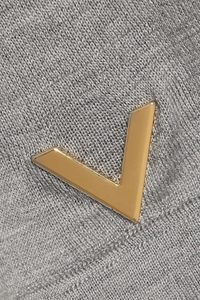 Valentino Garavani Valentino Garavani Embellished Cashmere And Silk-Blend T-Shirt Grigio Melange 3B3Kc48S858_080