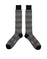 Missoni Missoni Black Taupe Mens Melange Dress Socks-L