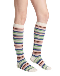 Missoni Missoni White Metallic Womens Multistripe Dress Socks-M