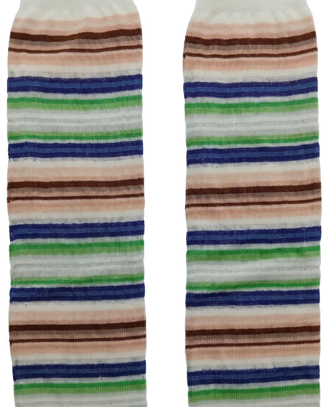 Missoni Missoni White Metallic Womens Multistripe Dress Socks-M