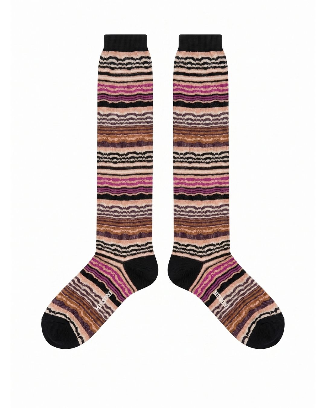 Missoni Missoni Multicolor Womens Wave Stripe Dress Socks-M