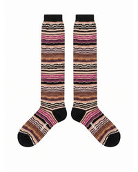 Missoni Missoni Multicolor Womens Wave Stripe Dress Socks-M