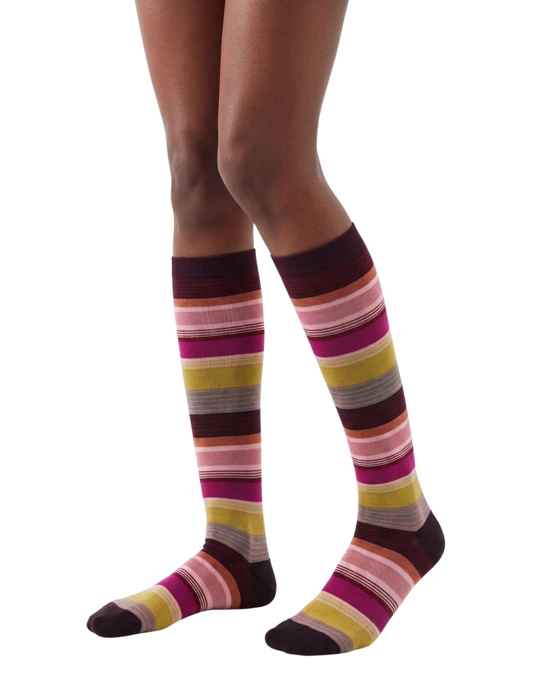 Missoni Missoni Multicolor Womens Wide Strip Dress Socks-L