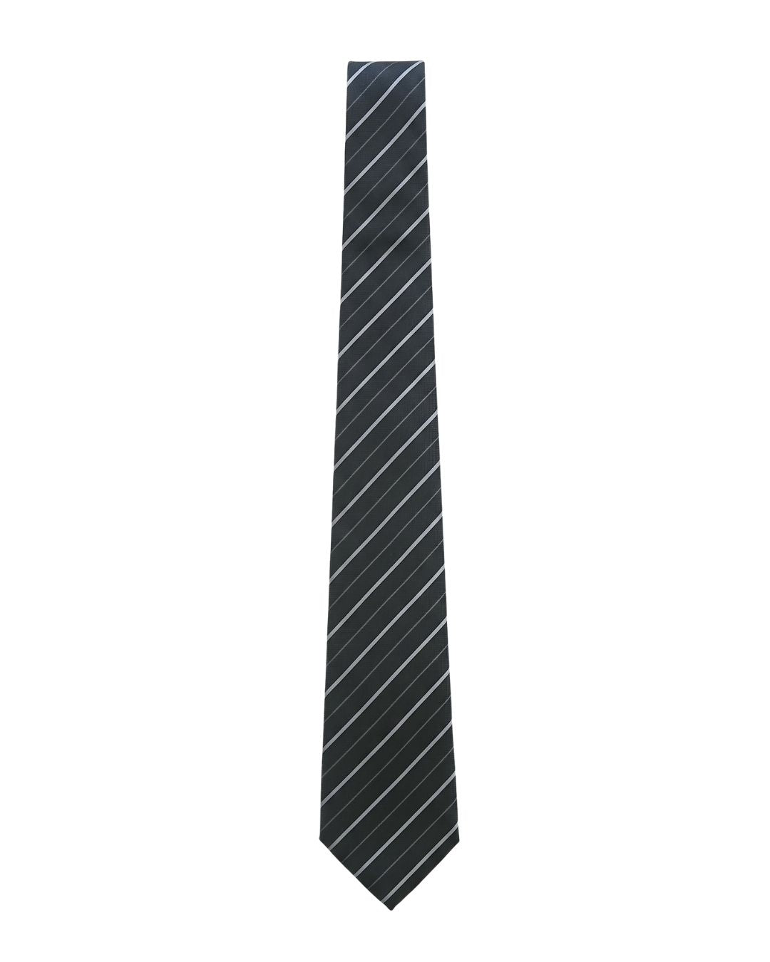 ARMANI COLLEZIONI Armani Collezioni Mens Black / Gray Diagonal Stripe Silk Neck Tie