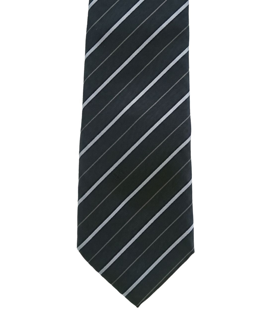 ARMANI COLLEZIONI Armani Collezioni Mens Black / Gray Diagonal Stripe Silk Neck Tie