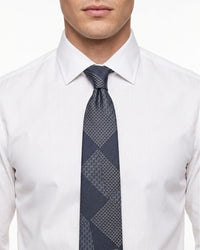 ARMANI COLLEZIONI Armani Collezioni Mens Navy Blue / Light Blue Patchwork Geometric Neck Tie