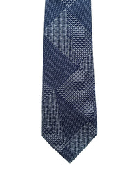 ARMANI COLLEZIONI Armani Collezioni Mens Navy Blue / Light Blue Patchwork Geometric Neck Tie