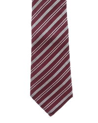 ARMANI COLLEZIONI Armani Collezione Mens Burgundy / White Diagonal Stripe Neck Tie